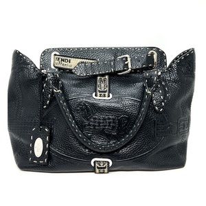 FENDI SELLERIA BLACK LEATHER BAG
